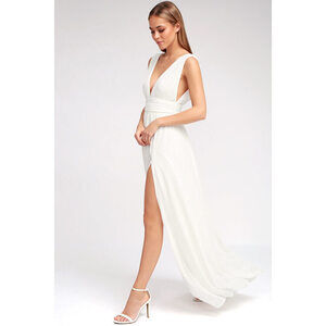 Lulus Heavenly Hues White Maxi Dress - Size M